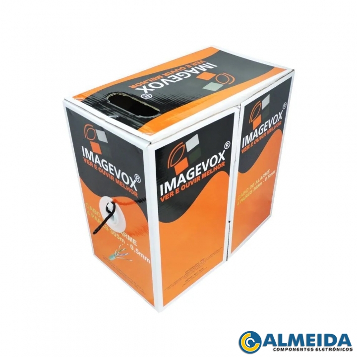 CABO DE REDE 4X24 305MTS BRANCO CAT5 IMAGEVOX