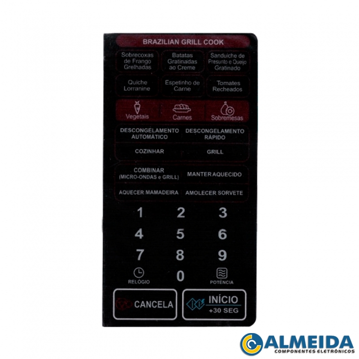 MEMBRANA MICROONDAS LG MH7047 BRAZILIAN GRILL