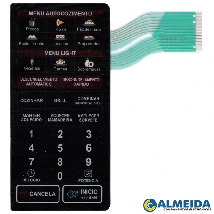 MEMBRANA MICROONDAS LG MH7047G MENU LIGHT