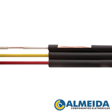 CABO PHILIPS STEREO 3X0,14MM CAPA 2,50 PRETO 100MTS IMFAP