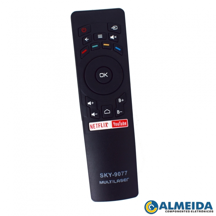 CONTROLE LCD MULTILASER SMART NETFLIX/YOUTUBE SKY-9077