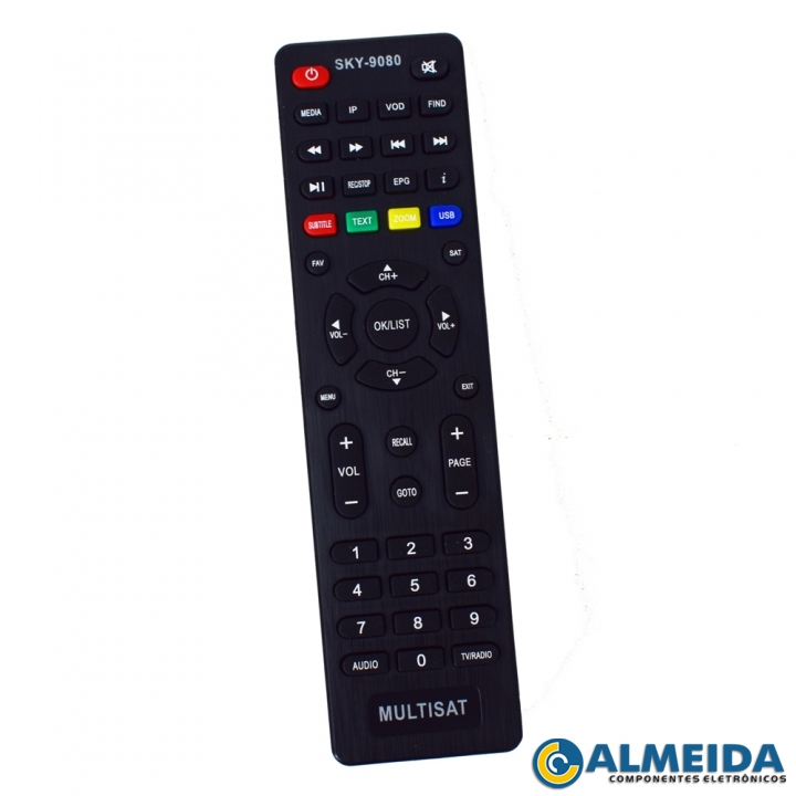 CONTROLE RECEPTOR MULTISAT SKY-9080