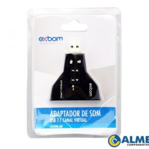 ADAPTADOR PLACA DE SOM USB 7.1 4 CANAIS USOM-20 EXBOM