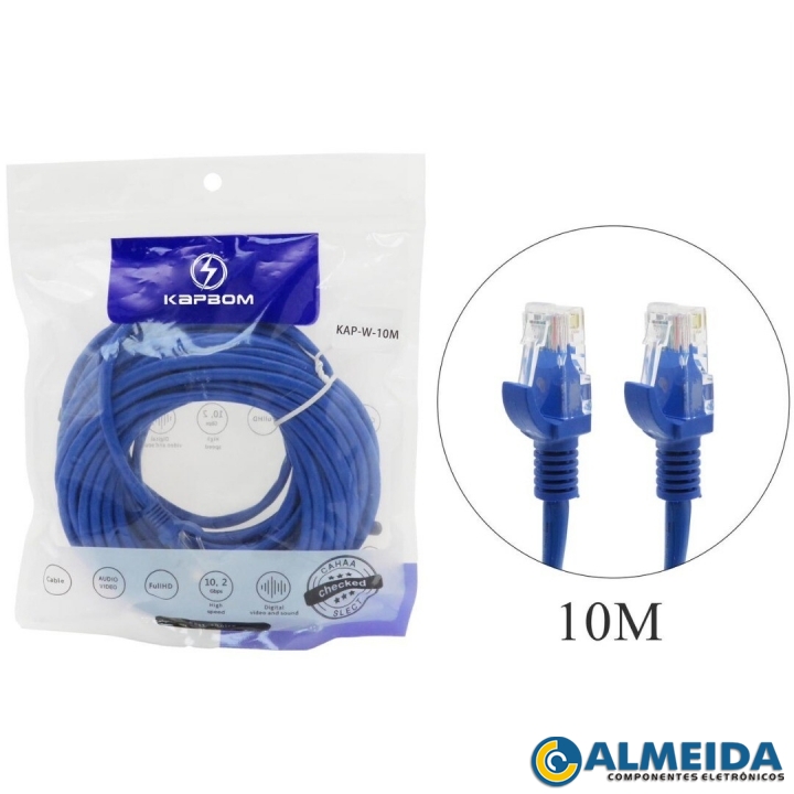 CABO DE REDE CAT5E RJ45 10 METROS LE-304 IT-BLUE