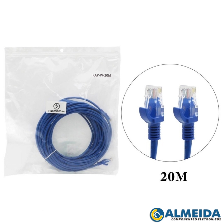CABO DE REDE CAT5E RJ45 20 METROS LE-306 IT-BLUE
