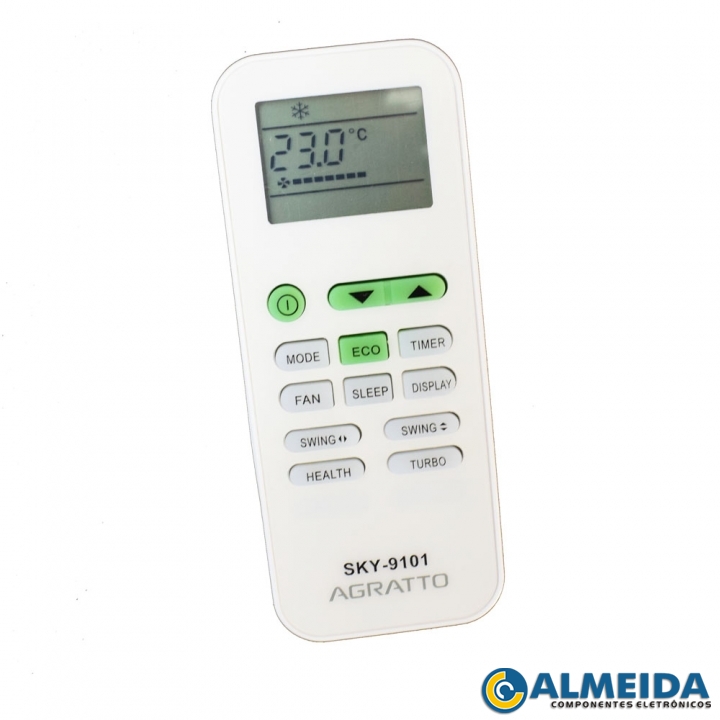 CONTROLE AR CONDICIONADO AGRATTO TOP ECO SKY-9101