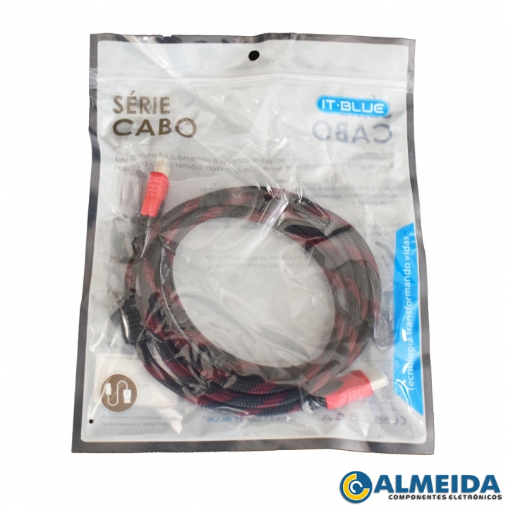 CABO HDMI 1.4 FULL HD 1080P C/FILTRO 1,8 METROS MALHA IT-BLUE