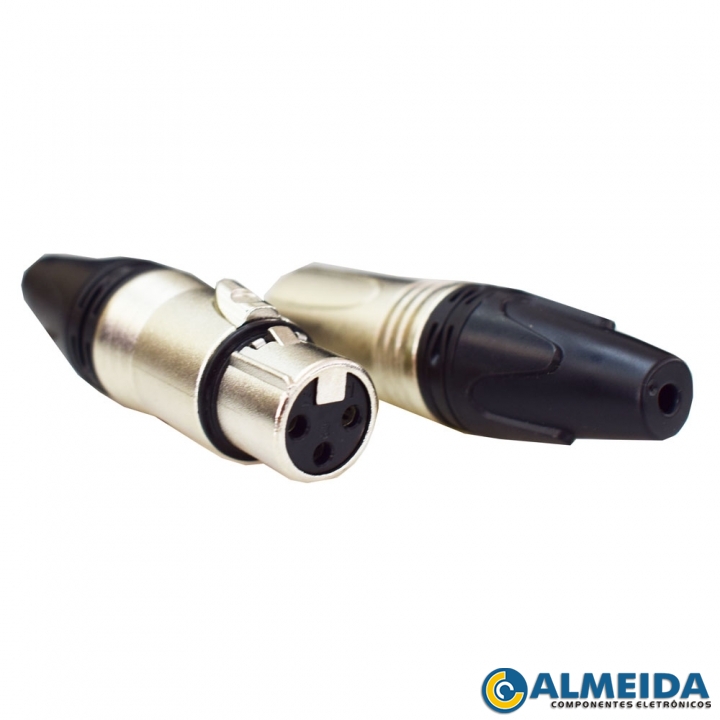 CONECTOR XLR CANON FEMEA 3 POLOS LE-5590 IT-BLUE