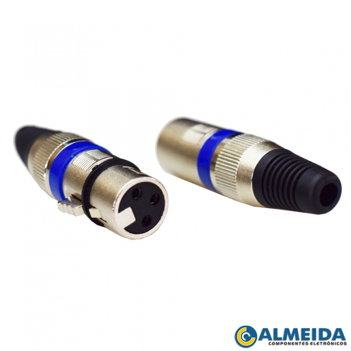 CONECTOR XLR CANON FEMEA 3 POLOS LE-5592 IT-BLUE