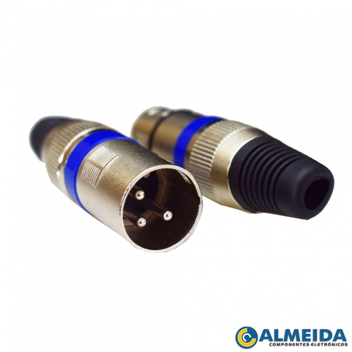 CONECTOR XLR CANON MACHO 3 POLOS LE-5593 IT-BLUE