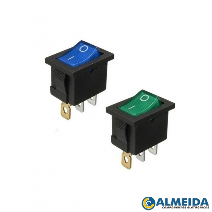 CHAVE GANGORRA KCD1-102N 3 TERM. C/ LED VERDE/AZUL 2CX1.5LX1.6A CM