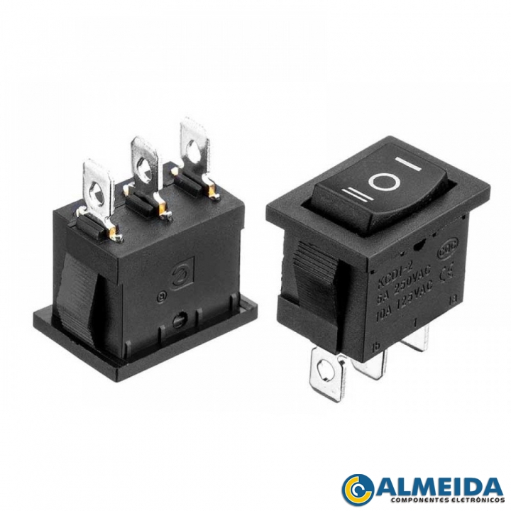 CHAVE GANGORRA KCD1-103 3 TERM. ON/OFF/ON PRETO 2CX1.5LX1.6A CM
