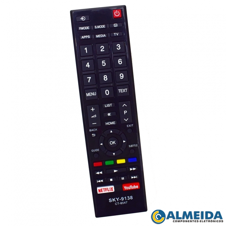 CONTROLE LCD TOSHIBA NETFLIX/YOUTUBE CT-8547 SKY-9138