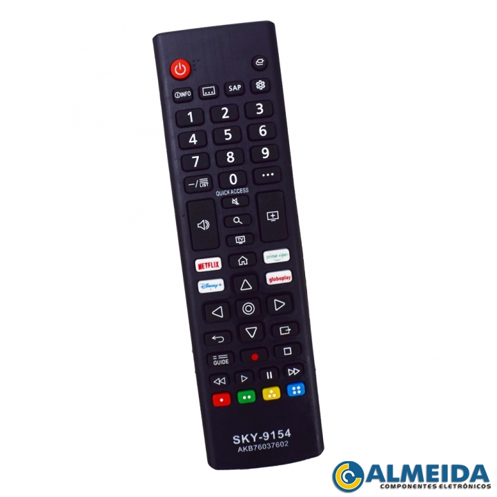 CONTROLE LCD LG 4K NETFLIX/PRIME VIDEO/DISNEY+/GLOBOPLAY SKY-9154