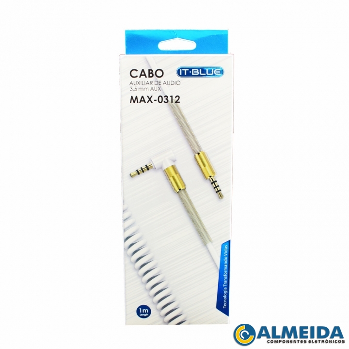 CABO P3 + P3 90 GRAUS TIPO MOLA 1MT MAX-0312 IT-BLUE