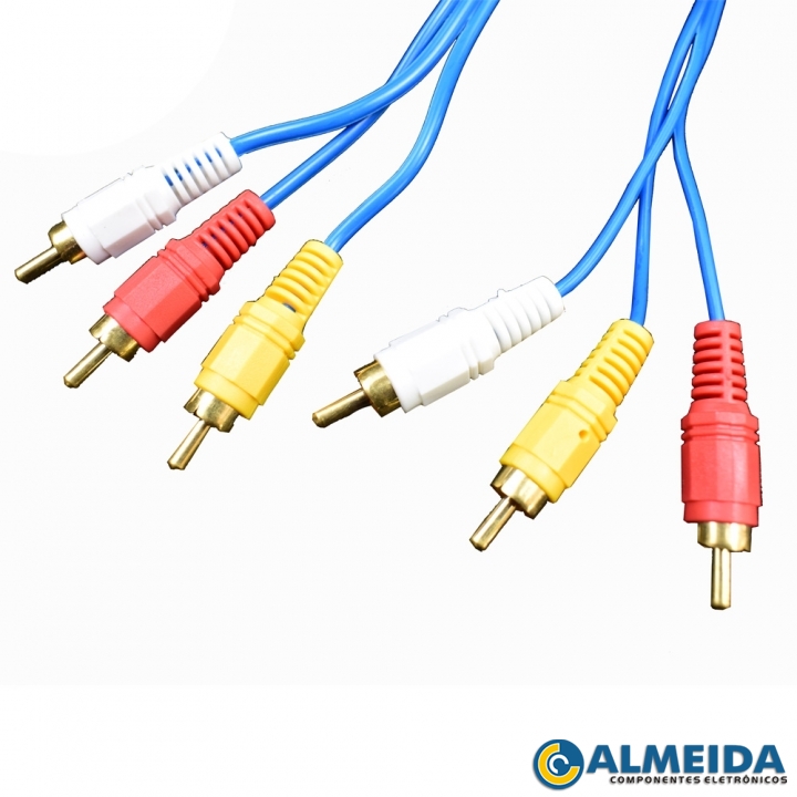 CABO 3RCA + 3RCA 3 METROS AZUL LE-1013T IT-BLUE