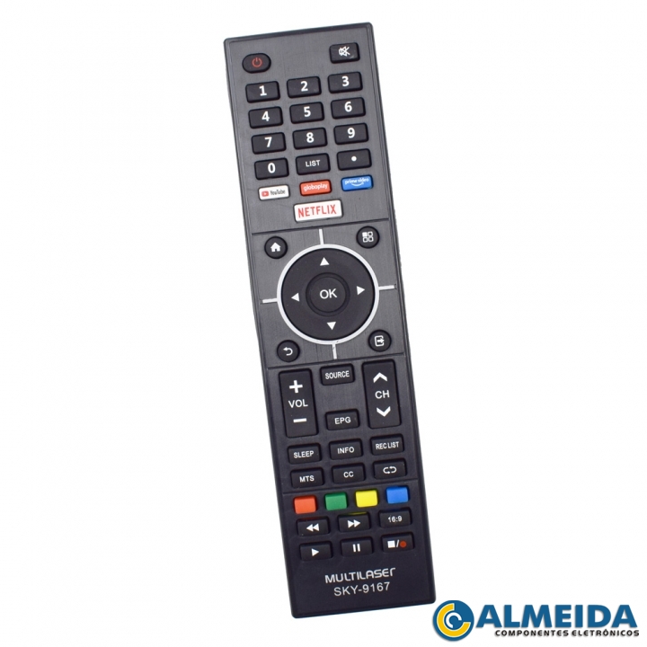 CONTROLE LCD MULTILASER NETFLIX/PRIME/GLOBOPLAY/YOUTUBE SKY-9167