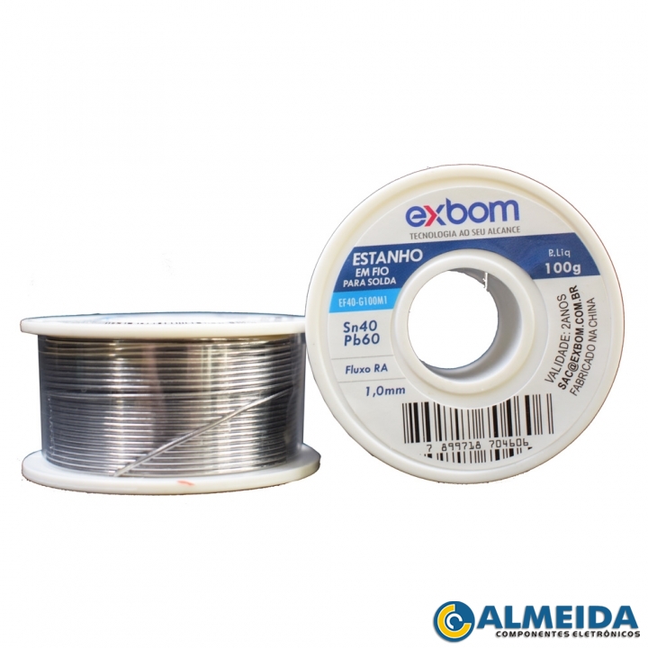 SOLDA EXBOM ROLO 40SN/60PB 100 GRAMAS (1,0MM)