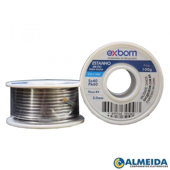 SOLDA EXBOM ROLO 40SN/60PB 100 GRAMAS (2,0MM)