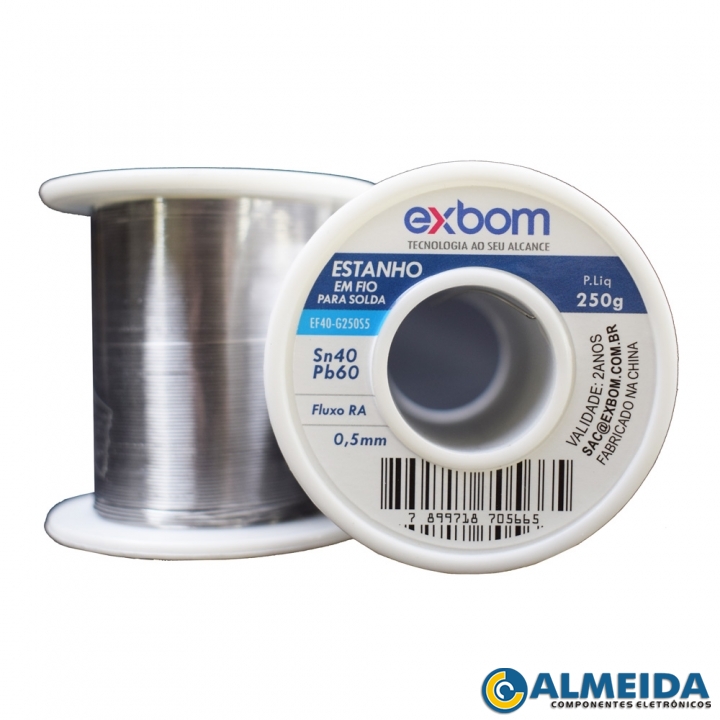 SOLDA EXBOM ROLO 40SN/60PB 250 GRAMAS (0,5MM)