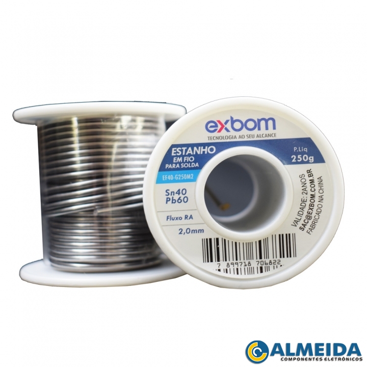 SOLDA EXBOM ROLO 40SN/60PB 250 GRAMAS (2,0MM)