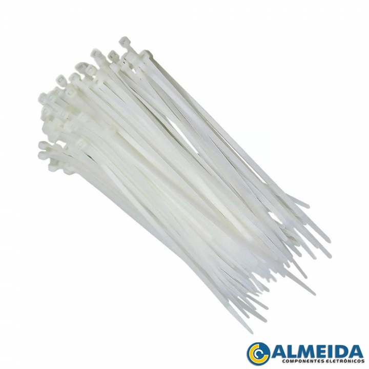 ABRACADEIRA DE NYLON 2,5X200MM BRANCA STORM (100PCS)