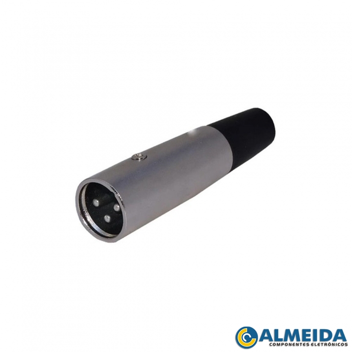 CONECTOR XLR CANON MACHO 3 POLOS NIQUELADO