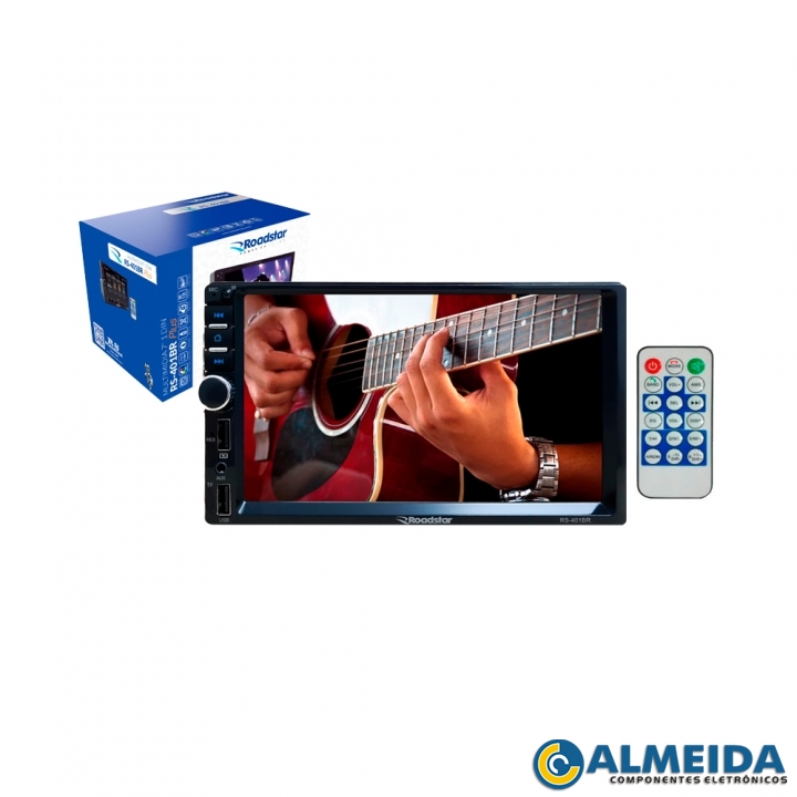 MULTIMIDIA MP5 7 POL. C/ ESPELHAMENTO 1 DIN RS-401BR ROADSTAR