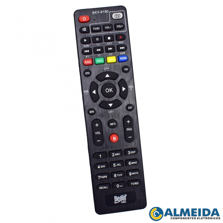 CONTROLE RECEPTOR BEDINSAT BS9900 SKY-9190