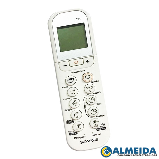 CONTROLE AR CONDICIONADO MIDEA VIZE LIVA/LIVA INVERTER SKY-9069