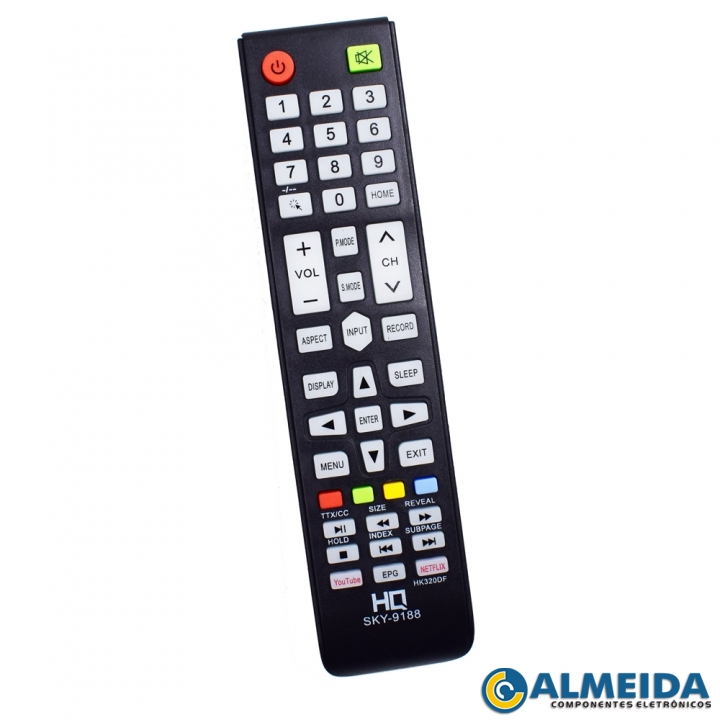 CONTROLE LCD HQ SMART TV NETFLIX/YOUTUBE HK320DF SKY-9188