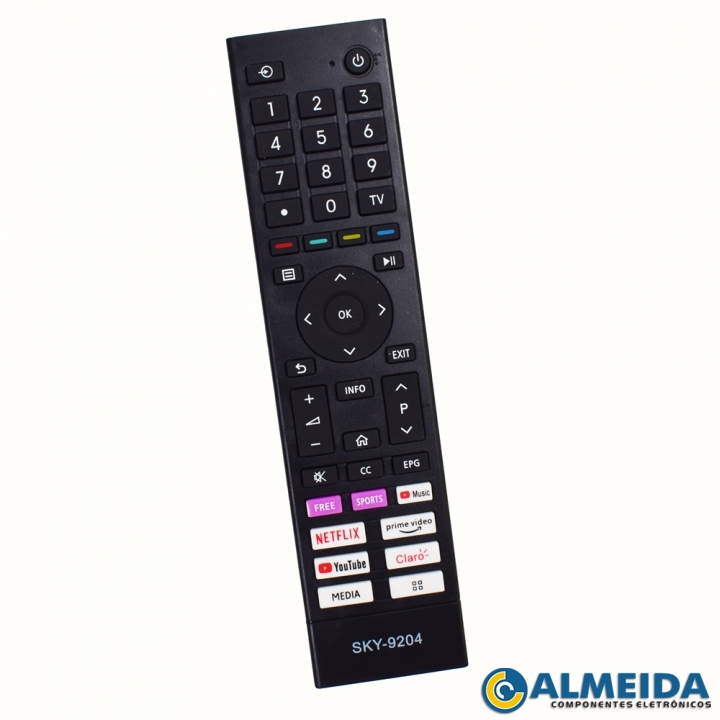 CONTROLE LCD TOSHIBA 4K QLED NETFLIX/PRIME/YOUTUBE/CLARO SKY-9204