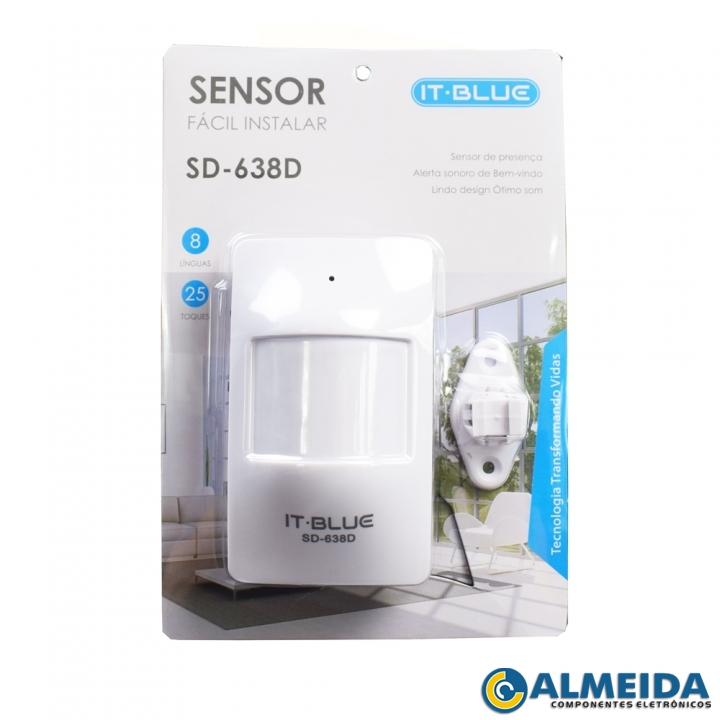 SENSOR DE PRESENCA SONORO SD-638D IT-BLUE