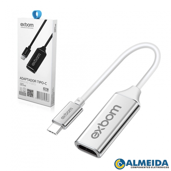 ADAPTADOR TIPO-C PARA HDMI 4K ULTRA HD U3V-X40 EXBOM
