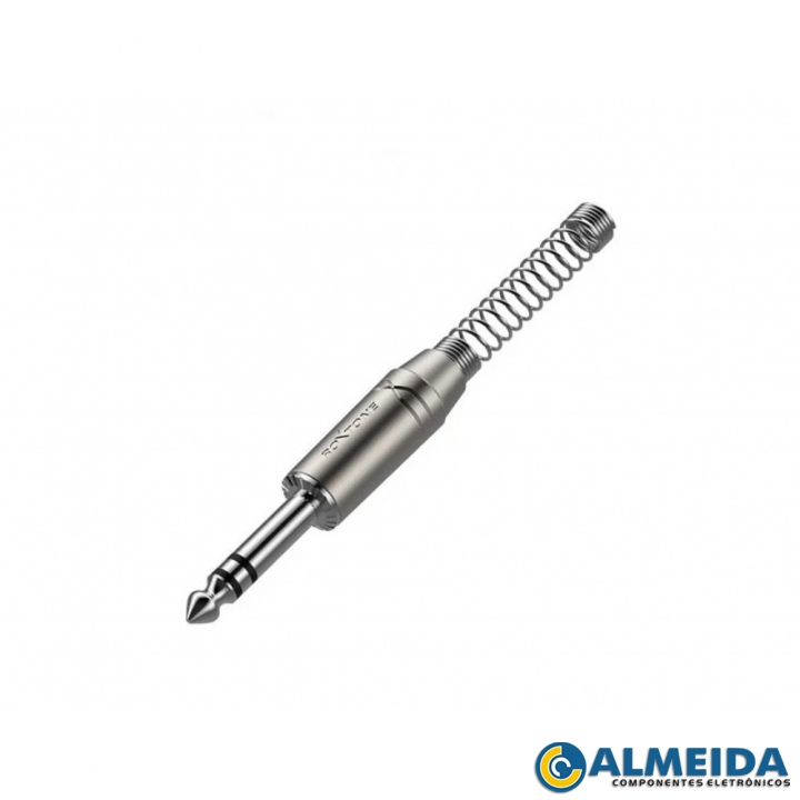 PLUG P10 STEREO COM MOLA NIQUELADO PROFISSIONAL RJ3PP-NN ROXTONE