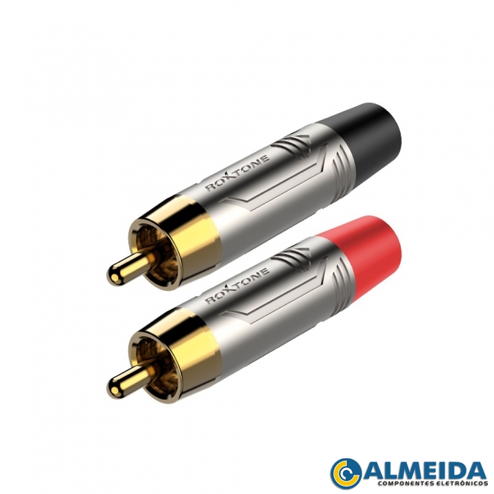 PLUG RCA PROFISSIONAL METAL RF2CS-NG ROXTONE PT/VM (PAR)