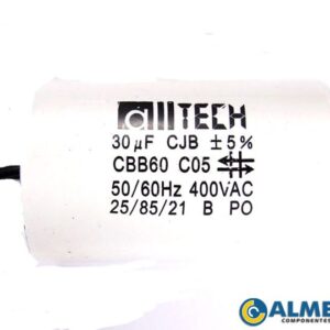 CAPACITOR DE PARTIDA P/ MOTOR 10UF 400VAC 2 FIOS