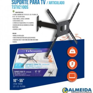SUPORTE ARTICULADO PARA TV 10 A 55 2 ART TSTV2100S TELESONIC