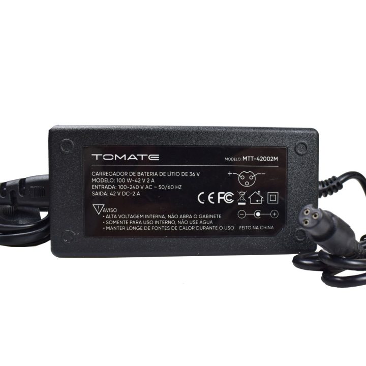 FONTE 42V 2A CARREGADOR DE BATERIA LITIO 36V MTT-42002M TOMATE
