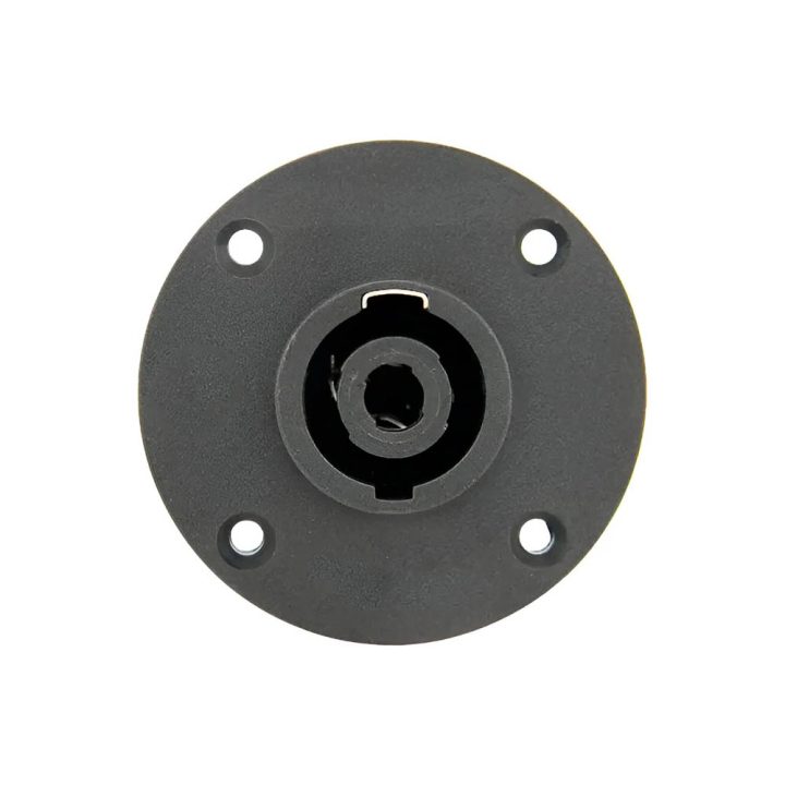 CONECTOR SPEAKON FEMEA 4 POLOS PAINEL C/ TRAVA METALICA REDONDO
