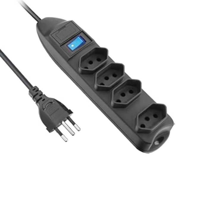 FILTRO DE LINHA 4 TOMADAS 10A COM CHAVE 1,5MTS SL7604 PRETO KNUP