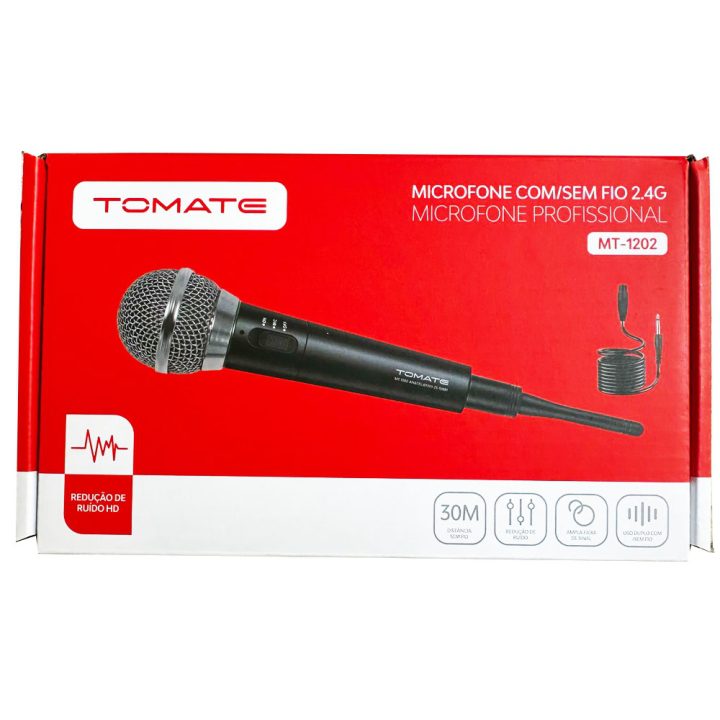 MICROFONE SEM FIO PROFISSIONAL 2.4GHZ MT-1202 TOMATE