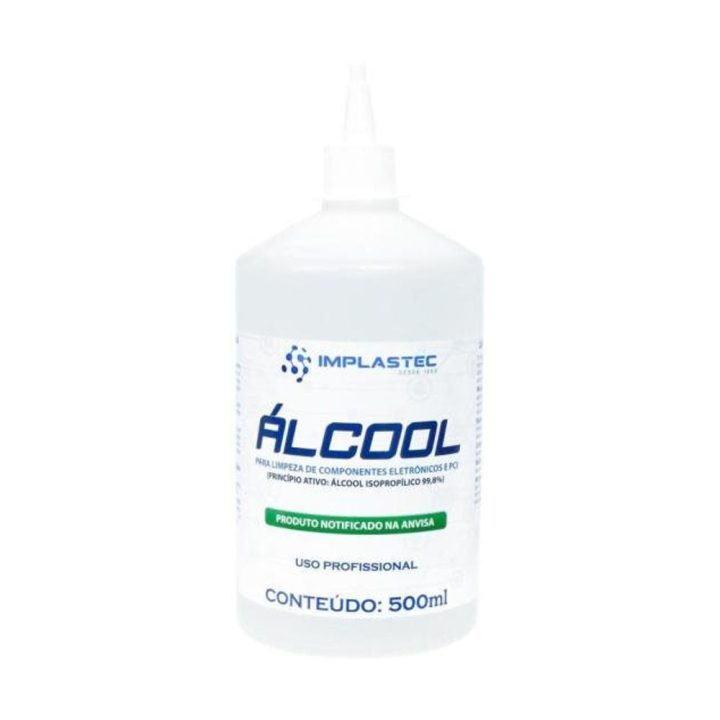 ALCOOL PARA LIMPEZA DE COMPONENTES ELETRONICOS 500ML IMPLASTEC