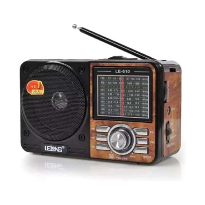 RADIO PORTATIL RETRO FM/AM/SW/USB/SD LE-610 LELONG