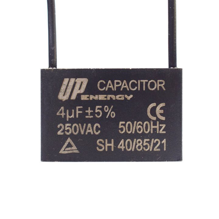 CAPACITOR DE PARTIDA P/ MOTOR 4UF 250VAC CBBB61 2 FIOS C/ ABA