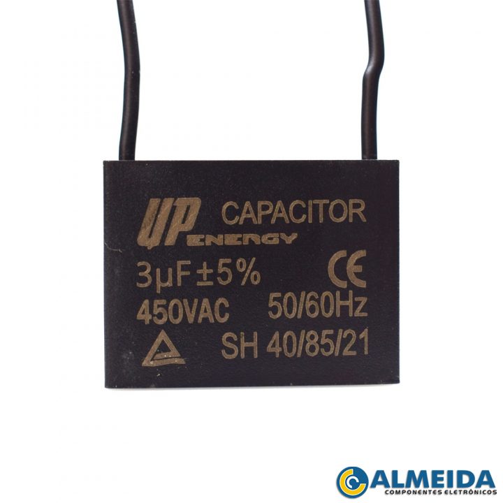 CAPACITOR DE PARTIDA P/ MOTOR 3UF 450VAC CBBB61 2 FIOS C/ ABA
