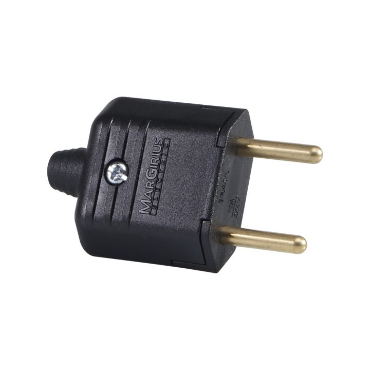 PLUGUE MACHO 2 PINOS 10A PLD1-2 PRETO MARGIRIUS