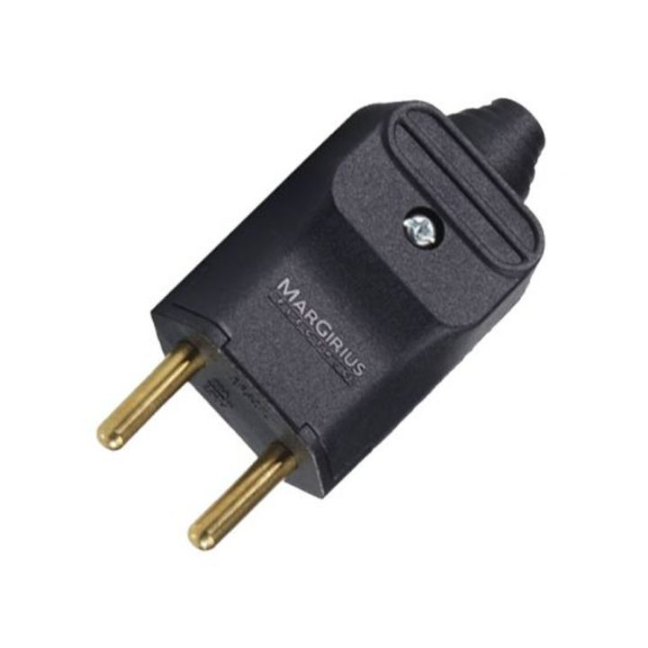 PLUGUE MACHO 2 PINOS 20A C/ PRENSA CABO PLD2-2 PRETO MARGIRIUS