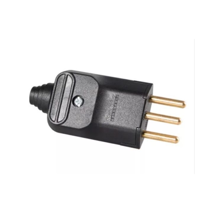 PLUGUE MACHO 3 PINOS 20A 180G C/ PRENSA CABO PLD2-3 MARGIRIUS