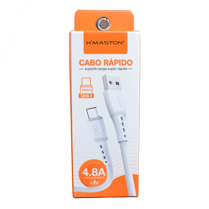 CABO USB TIPO C CARGA RAPIDA 4.8A 1 METRO SJX16-3 H-MASTON